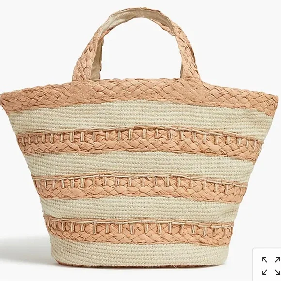 J.CREW FACTORY Straw Tote Bag - Natural - New With Tags - Picture 7 of 7